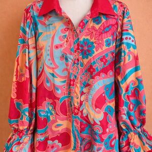 Vibrant Paisley & Floral Women's Blouse
